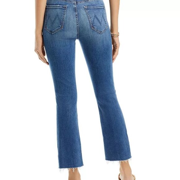 Mother The Hustler Ankle Fray Jeans Womens 32 Blue Wishful Drinking Casual - Picture 3 of 12